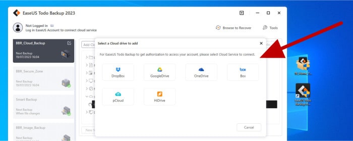 easeus todo backup review - available cloud storage providers