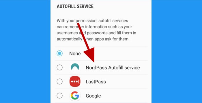 nordpass review 2023 - android autofill settings