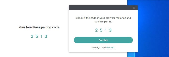 nordpass review 2023 - firefox add-on pairing authentication codes