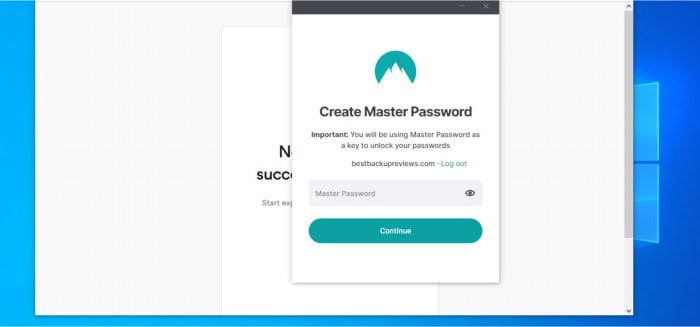 nordpass review 2023 - desktop app enter new master password