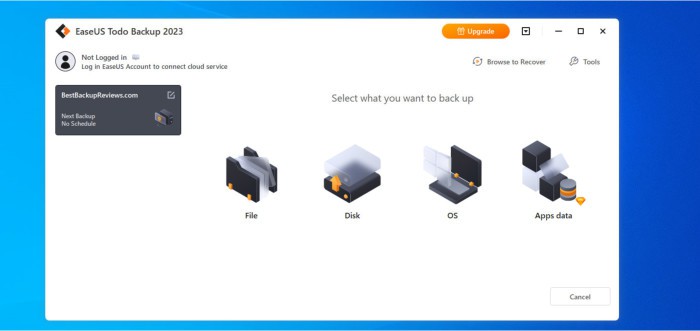 top 10 free backup software - easeus todo backup free in-use