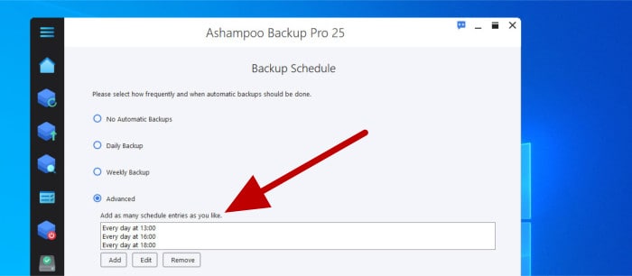 ashampoo backup pro 25 review - advanced scheduling configuration tool