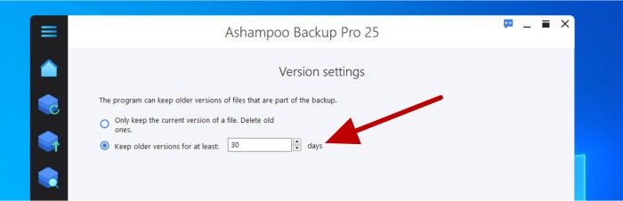 ashampoo backup pro 25 review - file-level backup versioning options