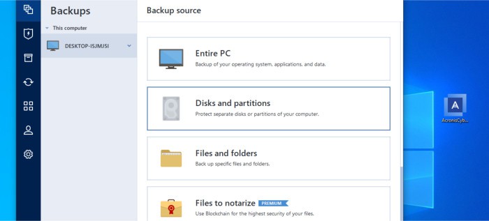 iperius backup review - acronis cyber protect home office alternative in-use