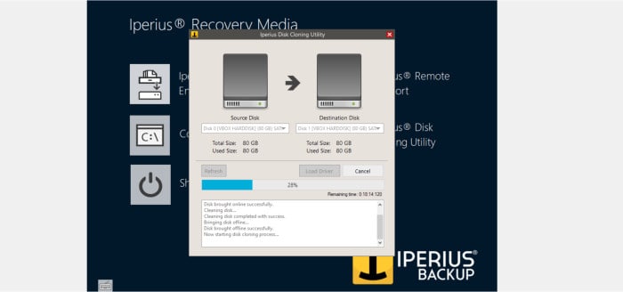 iperius backup review - disk cloning in-use