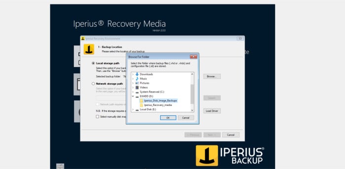iperius backup review - recovery media restoring files
