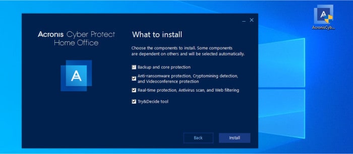 acronis cyber protect home office 2024 perpetual upgrade - installer options