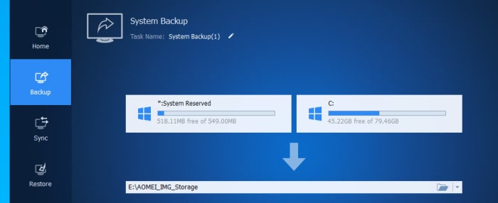 best backup software for restoring to dissimilar hardware - aomei system imaging